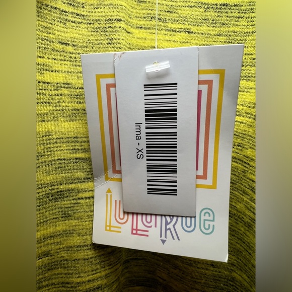 LuLaRoe Irma High Low Tunic Top Heather Yellow Gray Womens XS Oversized - Picture 4 of 6